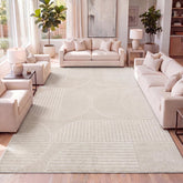 JONATHAN Y front view of rug showing arch and stripe pattern for modern flair
