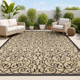 JONATHAN Y front view of rug showing filigree pattern and durable finish