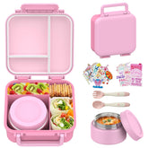 JOOPETALK front view of pink lunch box showing compact portability and child-friendly look