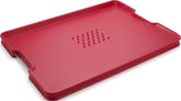 Joseph Joseph front view of red Cut&Carve Plus showing full surface and benefits