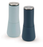 Joseph Joseph milltop front view showing blue finish and neat design benefit