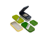 Joseph Joseph front view showing compact 4-in-1 set and container for tidy prep