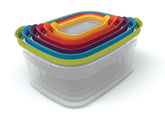 Joseph Joseph front packaging showing colorful nesting containers and benefits