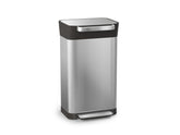 Joseph Joseph front view of Titan stainless steel compact trash can, neat appearance