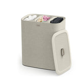 Joseph Joseph front view of Tota Trio hamper showing organized compartments and neat design benefit