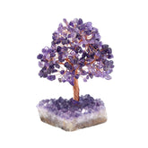 Jovivi amethyst money tree front view with rich purple base, elegant decor