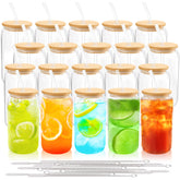 Joyclub front view of 20-piece glass cup set, shows complete kit benefit