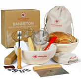 JOYFULBASE front view of two 9-inch bannetons showing sturdy rattan support