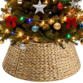 joyhalo front view wicker tree collar hides stand and elevates holiday look