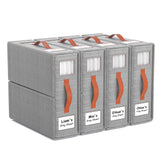 Joymeezo front view of folded grey organizer showing neat linen storage benefit