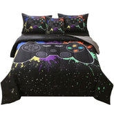 JQinHome front view comforter showing gamer design and cozy look