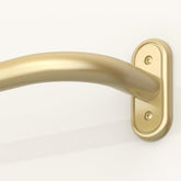 JRZOO front view of gold wrap-around curtain rod showcasing sleek profile and strength
