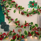 Juegoal front view of two garlands showing length and festive look