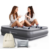 JUITOY queen front view showing full inflated bed and elevated pillow for comfort