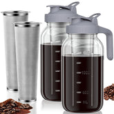 JunVpic front view of glass pitcher showing capacity and jar design for elegant serving