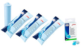 Jura Claris Blue front packaging showing three cartridges and brand, ensures cleaner water