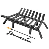 Jusgym front view of 24-inch grate showing stable platform and even bars for steady burns