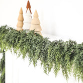 Jutom front packaging showing two 6 ft cedar garlands, clear product view and benefits
