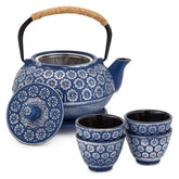 Juvale blue teapot front view showing elegant shape and sturdy construction