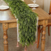 Juxdp cedar garland front view showing full 5ft length and natural look