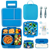 JXXM lunch box front packaging showing dinosaur design and full kit benefit