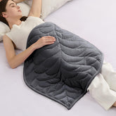Kaisa leaf blanket front view showing gray pattern and compact shape for style