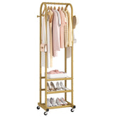 Kaitiemoo front view of gold rack showing full hanging capacity and stylish look