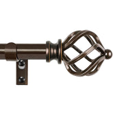 KAMANINA bronze curtain rod front view showing clean matte finish and balanced design