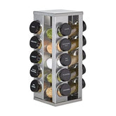Kamenstein front view of heritage spice rack showing compact stainless design and organized jars