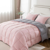 KASENTEX comforter front view showing reversible colors and neat drape benefit