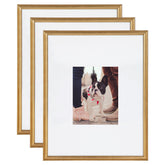 Kate and Laurel Adlynn front view of three gold frames showing cohesive gallery benefit