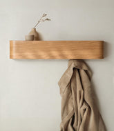 Kazai Toke front view oak veneer showing slim profile and clean lines for neat entryways