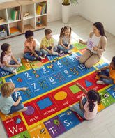 KC Cubs rug front view showing full ABC layout and learning benefit