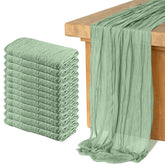 KEEPSHOWING sage green runners packed together for easy event setup