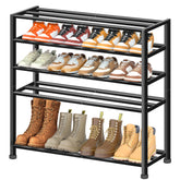 KEETDY front view of assembled shoe rack showing organized pairs, saves floor space
