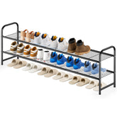 KEETDY front view long shoe rack showing organized pairs and compact footprint