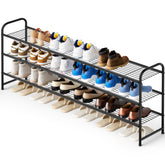 KEETDY front view wide shoe rack shows organized shoes and saves floor space