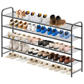 KEETDY front view of 4-tier shoe rack showing large capacity and tidy storage
