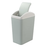 Kekow front view of blue trash can showing compact profile and tidy storage
