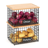 keomaisyto front view showing two baskets and bamboo tops for neat storage
