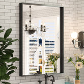Keonjinn front view black framed mirror showing sleek profile and modern style