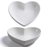 Keponbee front view of two white heart bowls showing shape and clean finish for elegant serving
