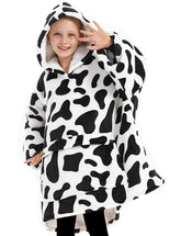 KFUBUO front view of cow hoodie showing cozy coverage and playful design