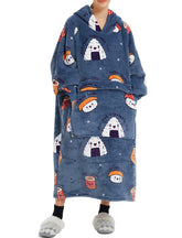 KFUBUO front view with hood up showing sushi print and full coverage for warmth