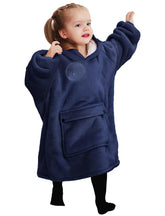 KFUBUO front view wearable blanket hoodie showing roomy fit and cozy look