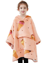 KFUBUO front view of oversized wearable blanket hoodie showing coverage and design benefit