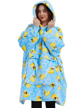 KFUBUO front view showing oversized fit and cozy hood for lounging