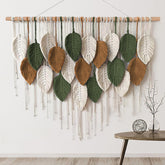 KHOYIME front view of large macrame tapestry showing full boho statement