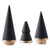 KiaoTime front view of three black ceramic trees showing elegant silhouette and balance