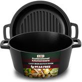 KICHLY Dutch oven front view showing sturdy build and capacity benefit